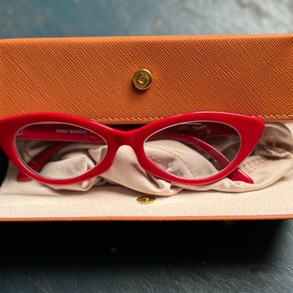 Tory Burch Red Cat Eye Glasses Frames new with box - Picture 2 of 10